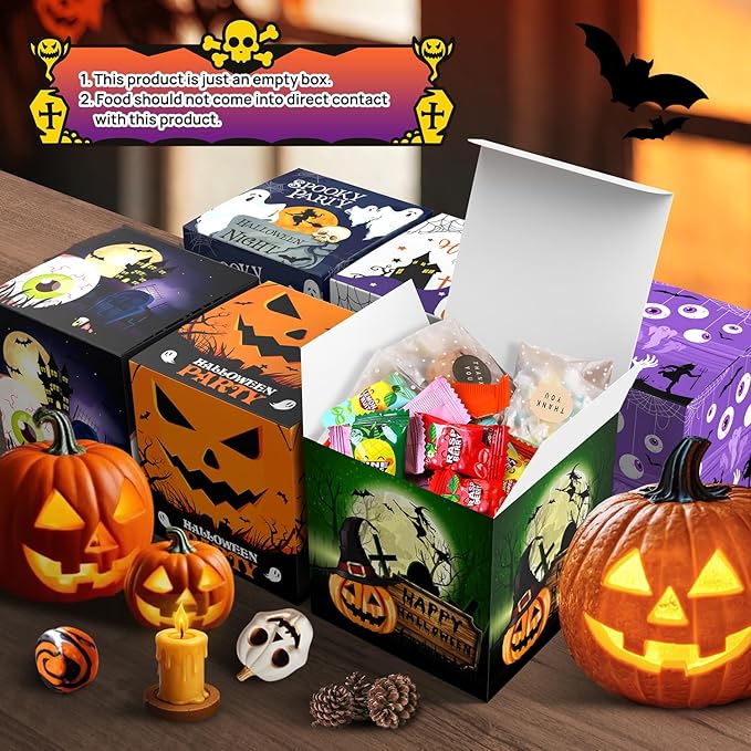 ScandiCasis 12 PCS Halloween Treat Boxes, 6 color, Halloween Treat Bag Stuffers - Image 5