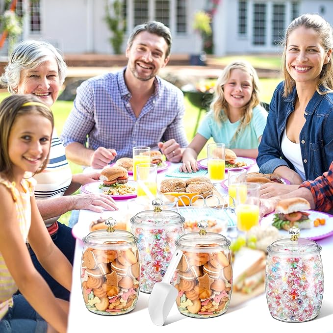Nuogo 4 Pcs Plastic Candy and Cookie Jars - Image 3