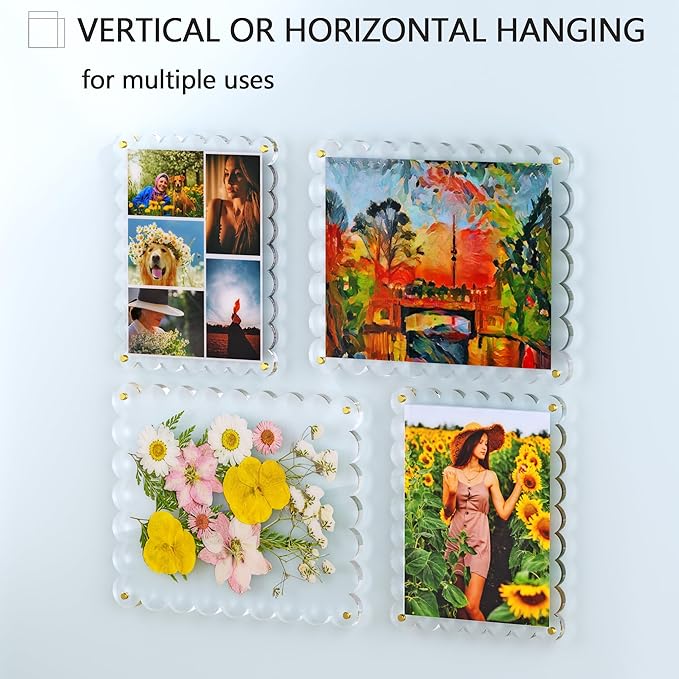 Acrylic Picture Frame for Wall, Frameless Clear Photo Frame - Image 5
