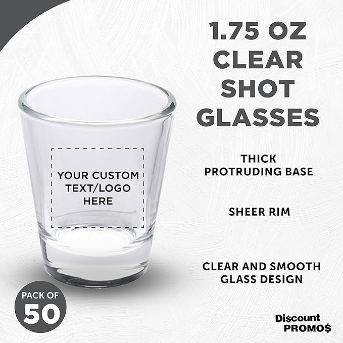 Custom Shot Glasses 1.75 oz. Set of 50, Personalized Bulk Pack - Image 3