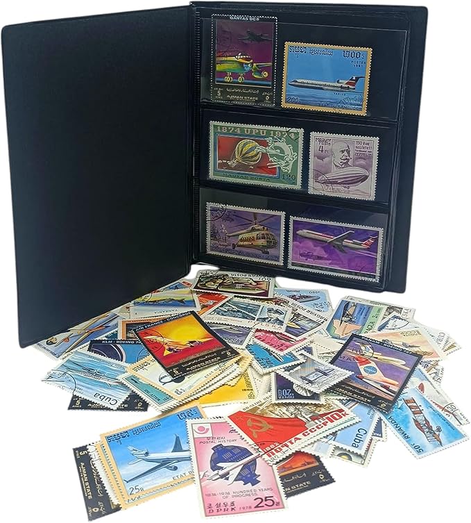 IMPACTO COLECCIONABLES – 100 Airplane-Themed Stamps Collection - Image 2