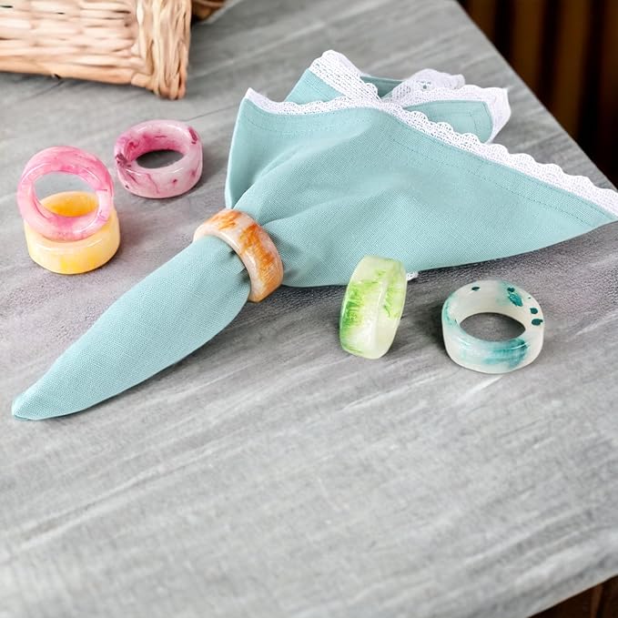 Set of 12 Epoxy Resin Napkin Rings - Image 2