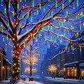 Meteor Shower Outdoor Christmas Lights 32 Tube 768LEDs Snow Falling Rain by Weepong