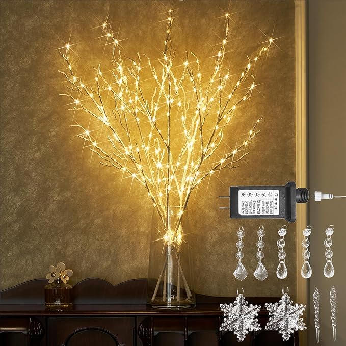 Hairui Lighted White Twig Branches Plug in by Hairui