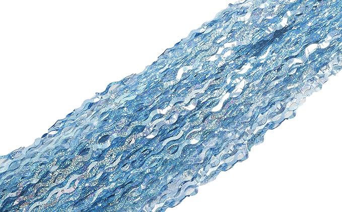 4 Pack Wavy Blue Tinsel Backdrop Streamers Party Decorations 3.3x6.6 Feet | - Image 7