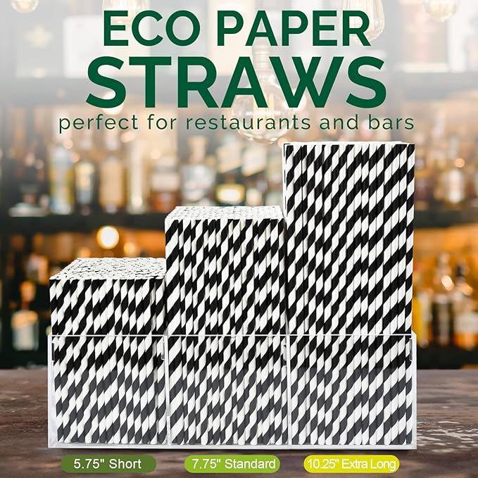 Chunspak 5.75 inch Eco-friendly Disposable Short Paper Drinking Straws Bulk - Image 5