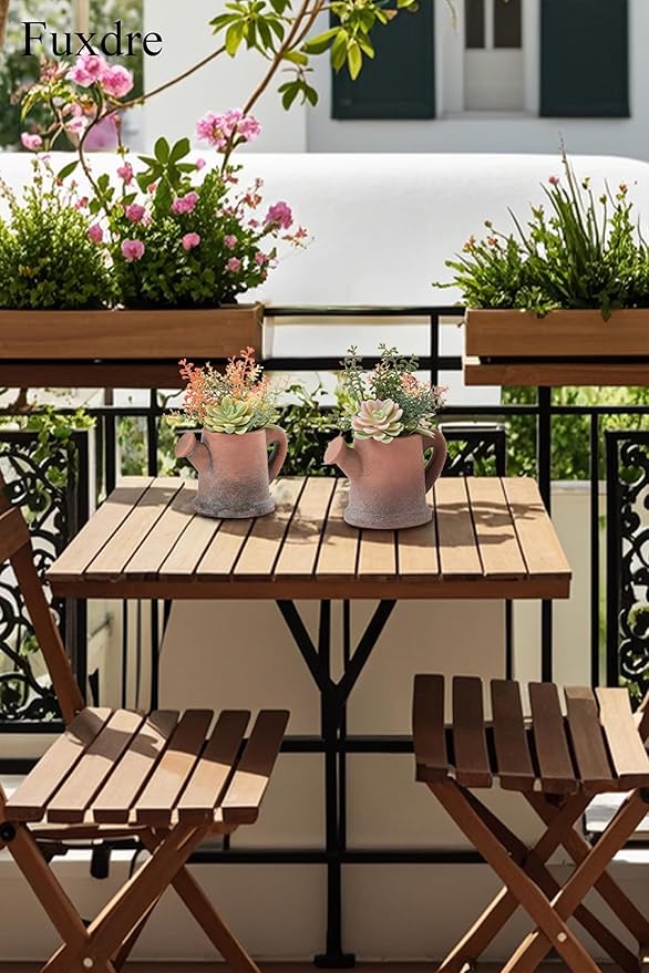 2-Pack Artificial Succulent Plants in Vintage Pots - Image 7