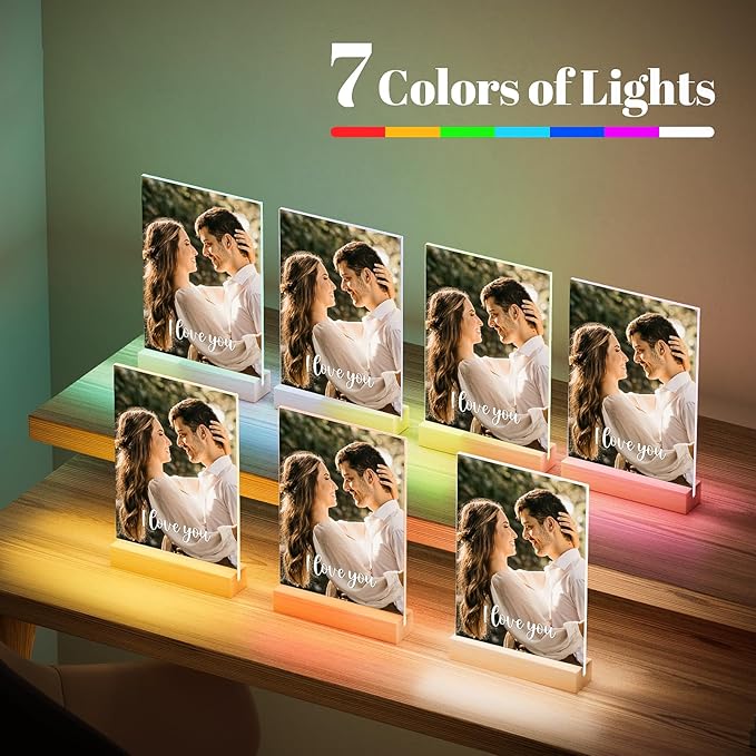 Custom Picture Frames with Photo, Personalized Photo Frame with Night Light - Image 6