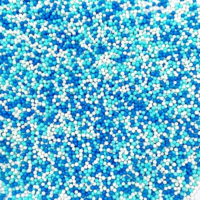 Sentovac Blue and White Nonpareils Sprinkles Edible 2mm Mini Peals Sprinkle - Image 2