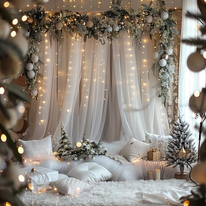 Fomcet Tulle Backdrop Curtains White 20FT X 10FT Tulle Curtains - Image 6