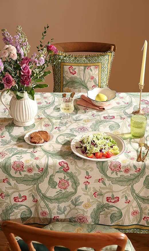 patdrea Designer Green Extra Long Table Cloth - Image 5