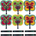 12 Pieces Folding Hand Paper Fans Handheld, Butterfly Decorations Accordion by Bestage