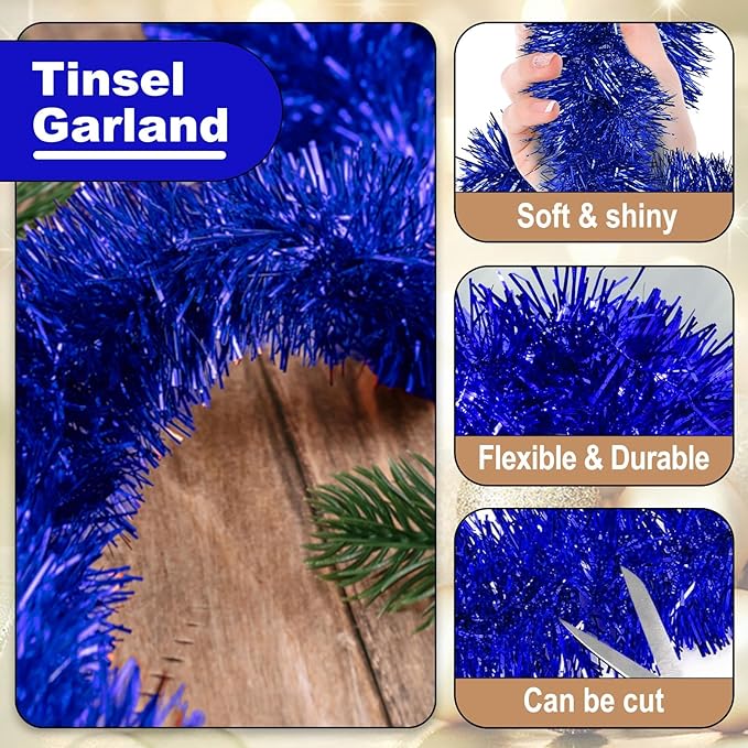 25 Feet Metallic Twist Tinsel Garland Backdrop - Image 3