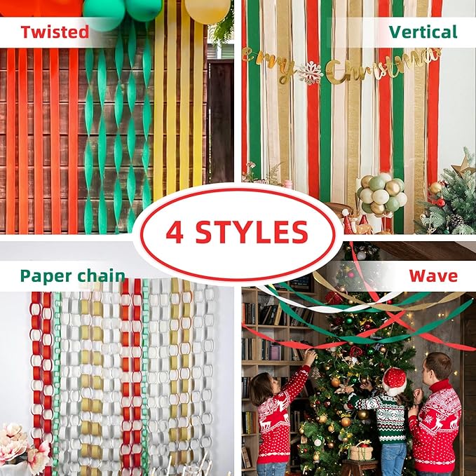 Crepe Paper Streamers 8 Rolls 656ft, Pack of Green, Streamers Party Decorations - Image 5