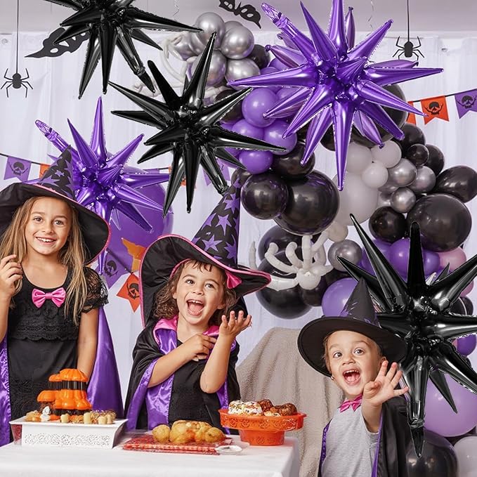 Black Purple Star Balloons - Image 6
