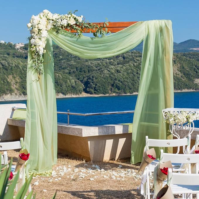 VOK Wedding Arch Draping Fabric Chiffon Fabric, 29in x 18Ft Sheer Chiffon - Image 5