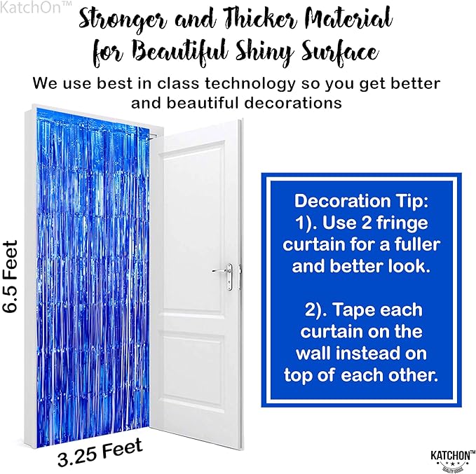 KatchOn, Metallic Blue Backdrop Curtain - Image 4