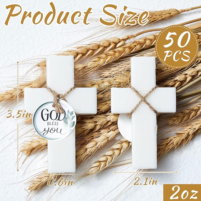 50 Pcs Cross Soap Baptism Favors, Baby Baptism Favor Scented Soap First - Image 2