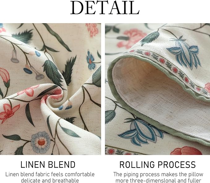 ISAENNE Designer Chinoiserie Elegant Linen Floral Extra Long Table Runner 118 - Image 5