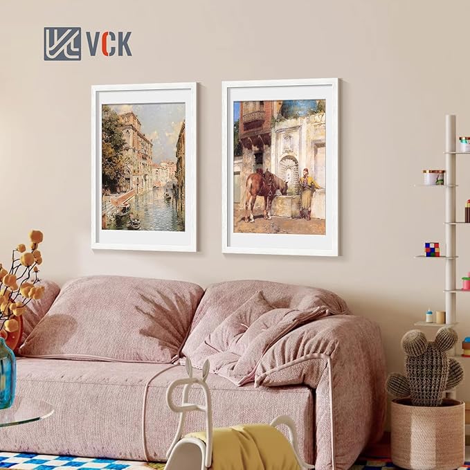 VCK 18x24 Frame 2 Pack, Exclusive Textured Solid Wood Poster Frame, Display - Image 7