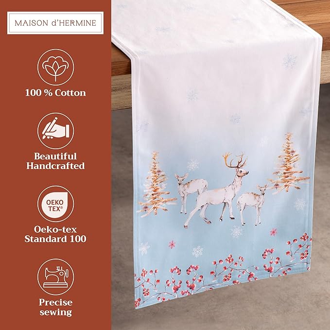 Maison d' Hermine Table Runner 100% Cotton Double Layer Table Runners 72 inches - Image 2