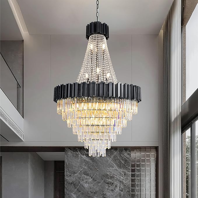 54" Luxury Long Crystal Chandelier by BEIRIOLIGHTING