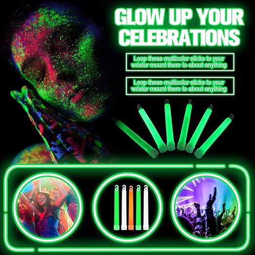 Sotiff 200 Pcs Bright 6 Inch Large Glow Sticks Bulk Emergency Glow in The Dark - Image 5