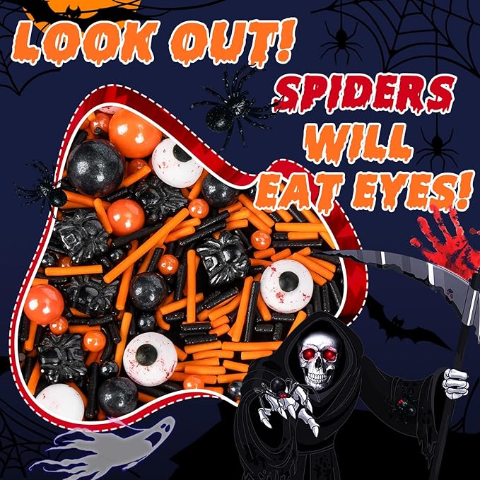 Halloween Terrifying Sprinkles, Candy Bloody Eyeballs, Ice Cream, Cupcake Topper - Image 2