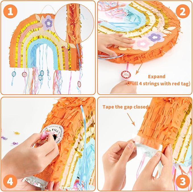 WERNNSAI Foldable Rainbow Pinata - Image 5