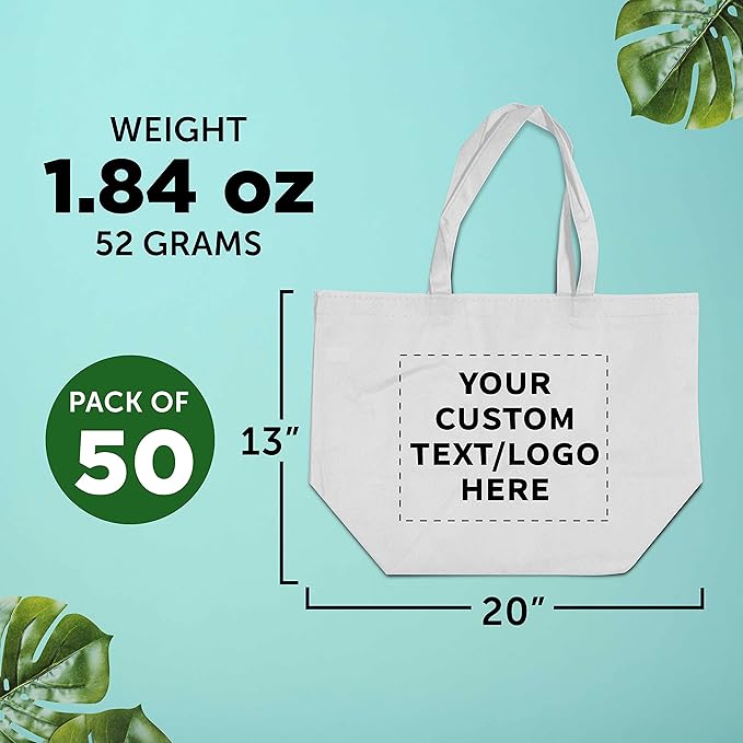 DISCOUNT PROMOS Custom Southern Style Grocery Tote Bags Set of 50 - Image 5