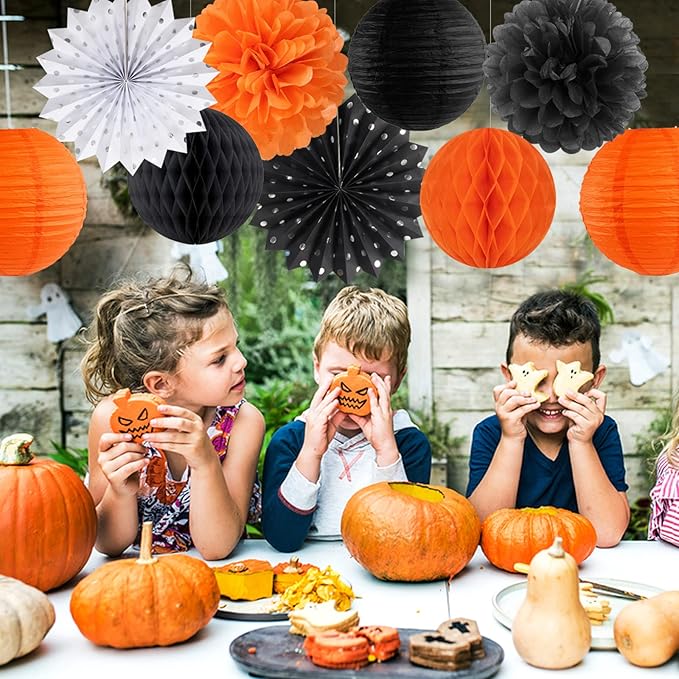 Black Orange White Halloween Party-Decorations - Image 2