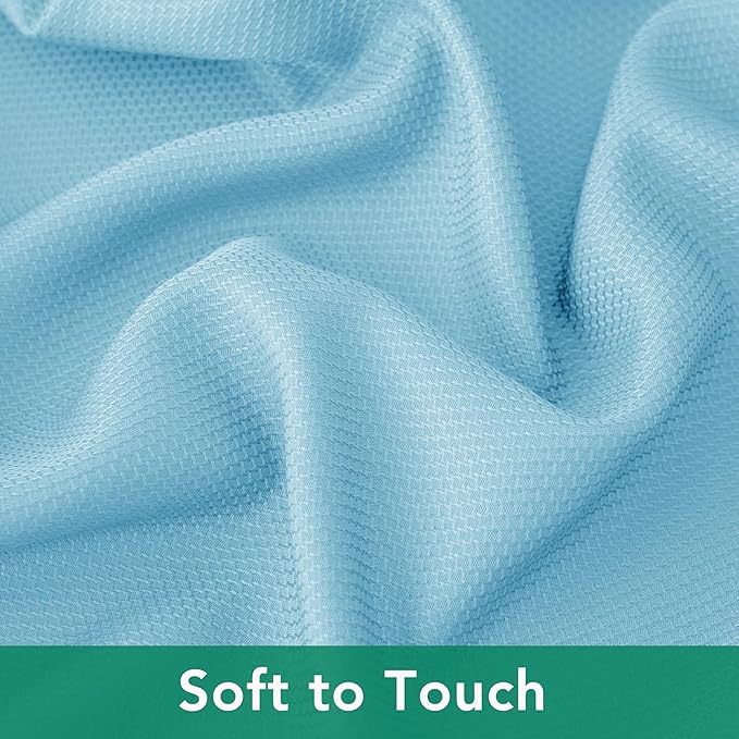 Biscaynebay Textured Fabric Tablecloths 52x70 Inches Rectangular, Light Blue - Image 8