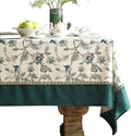 patdrea Designer Green Small Square Table Cloth, Vintage Floral Linen Durable by Welcometopatdrea