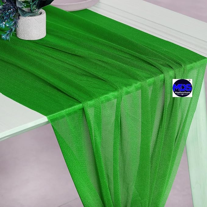 MDS 5 Pack 10ft Chiffon Table Runner 29 x 120 Inches Sheer Wedding Runner - Image 4