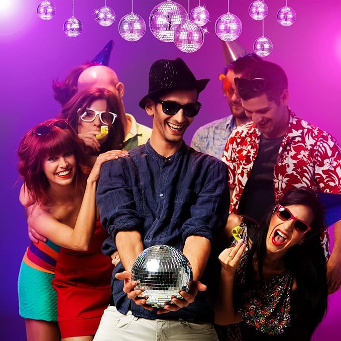 WILLBOND 12 Pack Disco Ball Mirror Ball - Image 6