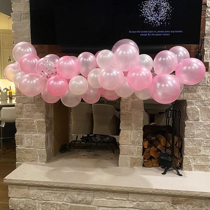Balloons Pink and White, 60 Packs 12 Inch Light Pink White Balloons - Image 5