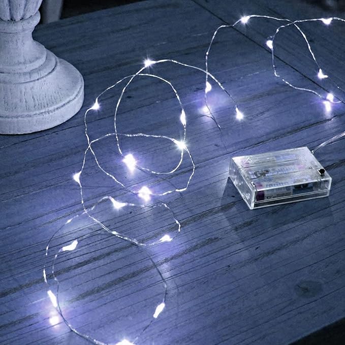 Dazzle Bright Fairy Lights Battery Operated, 20 FT 60 LED Silver Wire - Image 6