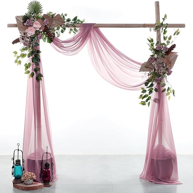 VDS Pack of 1 Panel Wedding Arch Draping Fabric Sheer Chiffon Fabric Drapery - Image 2