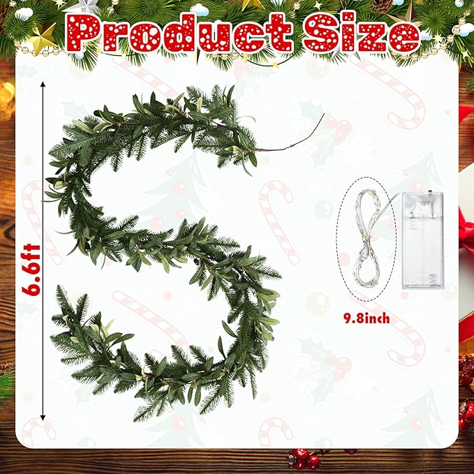 6.56 ft Christmas Artificial Olive Vine - Image 2