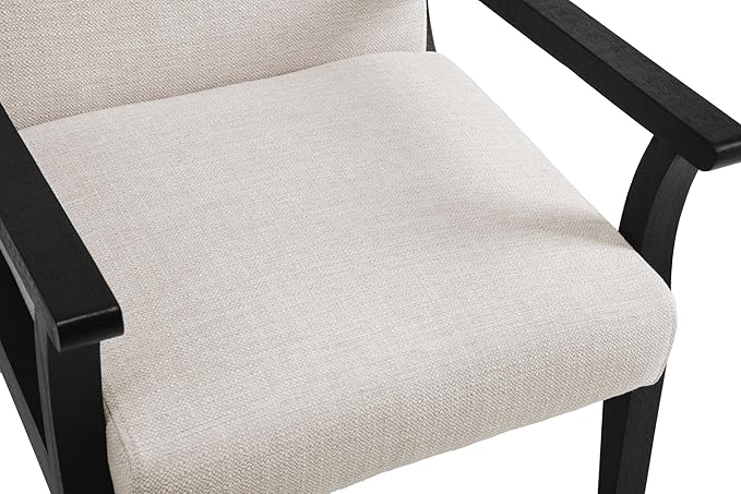 Mid Century Modern Accent Chair, Linen Upholstered Living Room Accent Armchair - Image 4