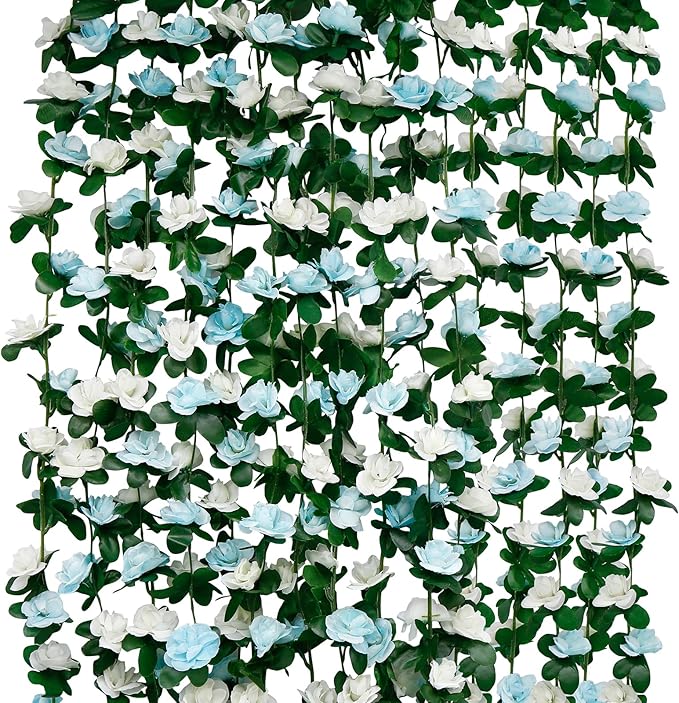 12 PCS 98.4 FT Artificial Flower Garland Rose Garland by VIKINGSPANDA