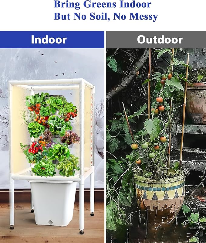 SJZX Hydroponics Growing System, 18 pods Vertical Small hydroponic Tower - Image 8