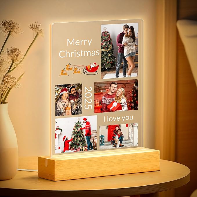 Custom Picture Frames with Photo, Personalized Photo Frame with Night Light by Greysky