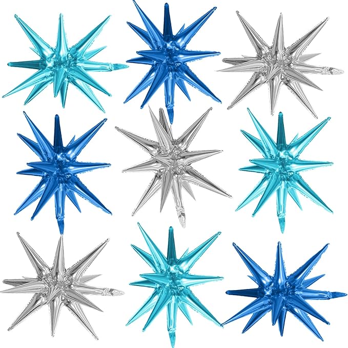 Blue Silver Star Balloons by Adorely