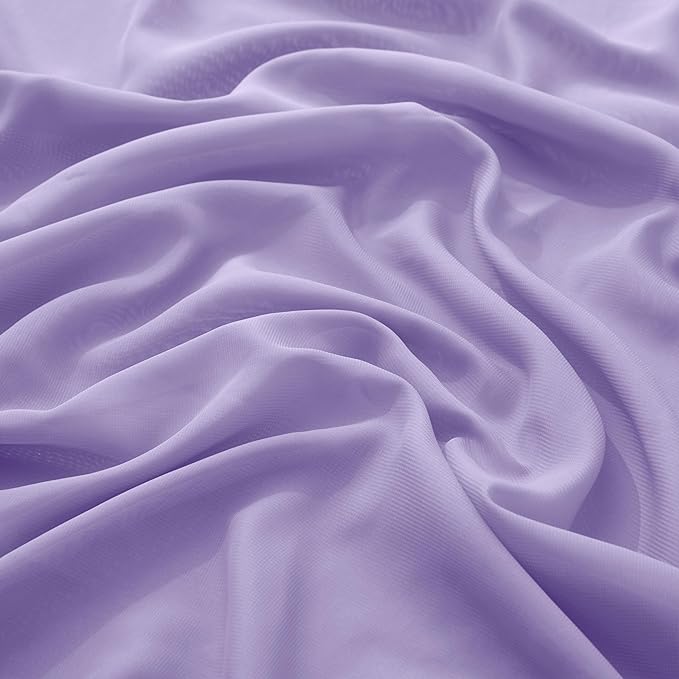 VACVELT Wedding Arch Draping Fabric, Lilac Chiffon, 2 Panels Sheer Drapes - Image 5