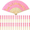 Jetec 50 Pcs Wedding Fans for Guests Bulk Silk Hand Fans Handheld Folded Thank by Jetec