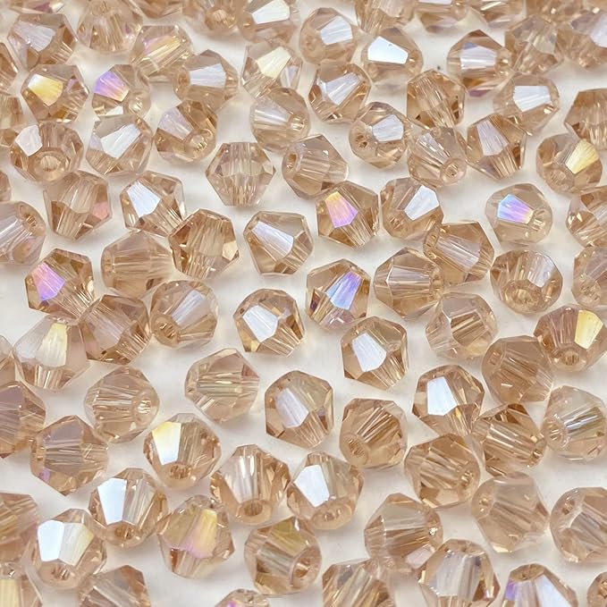 400pcs 4mm Bicone Crystal Glass Beads Loose Spacer Beads Faceted Craft Beads by LIMAOLLY