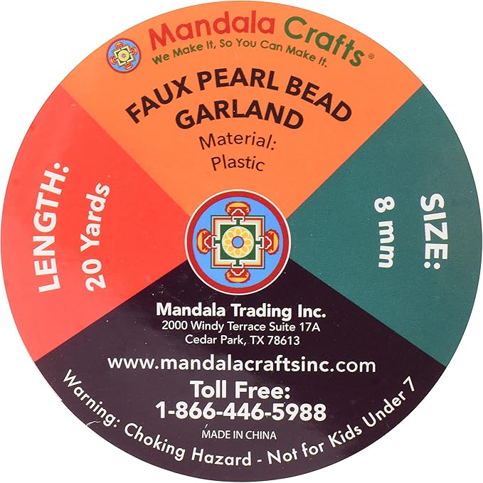 Mandala Crafts 8mm Faux Copper Pearl Beads Roll - Image 4