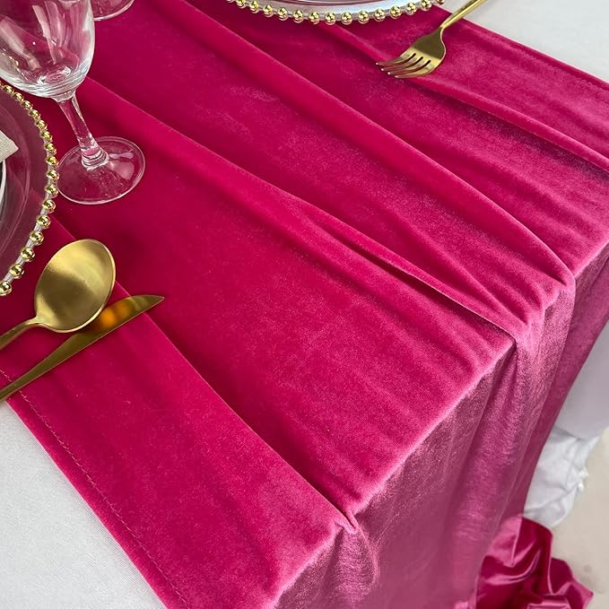 Velvet Table Runner, 10ft Luxurious Wedding Reception Decorations Soft Velvet - Image 3