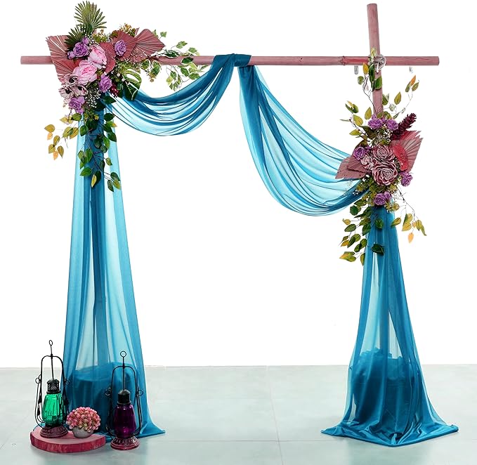 VDS Pack of 1 Panel Wedding Arch Draping Fabric Sheer Chiffon Fabric Drapery - Image 5